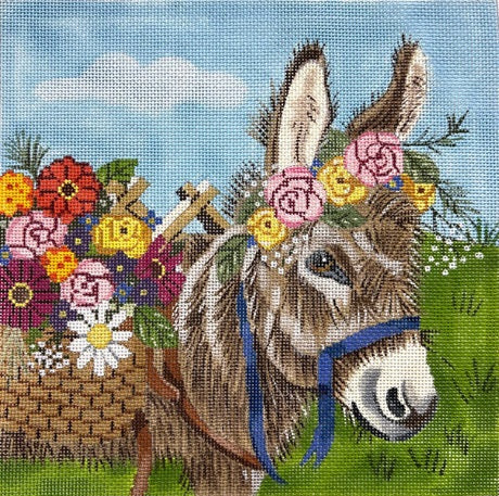 Donkey with Flowers