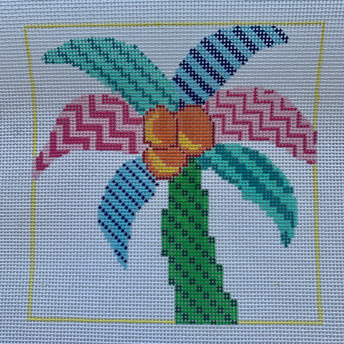 Painted Stitches Palm Tree