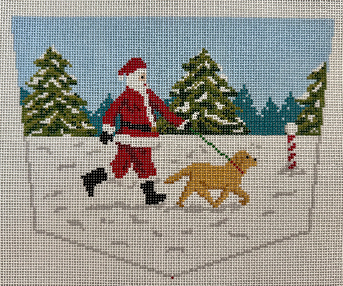 Yellow Lab Dog Walking Santa Cuff