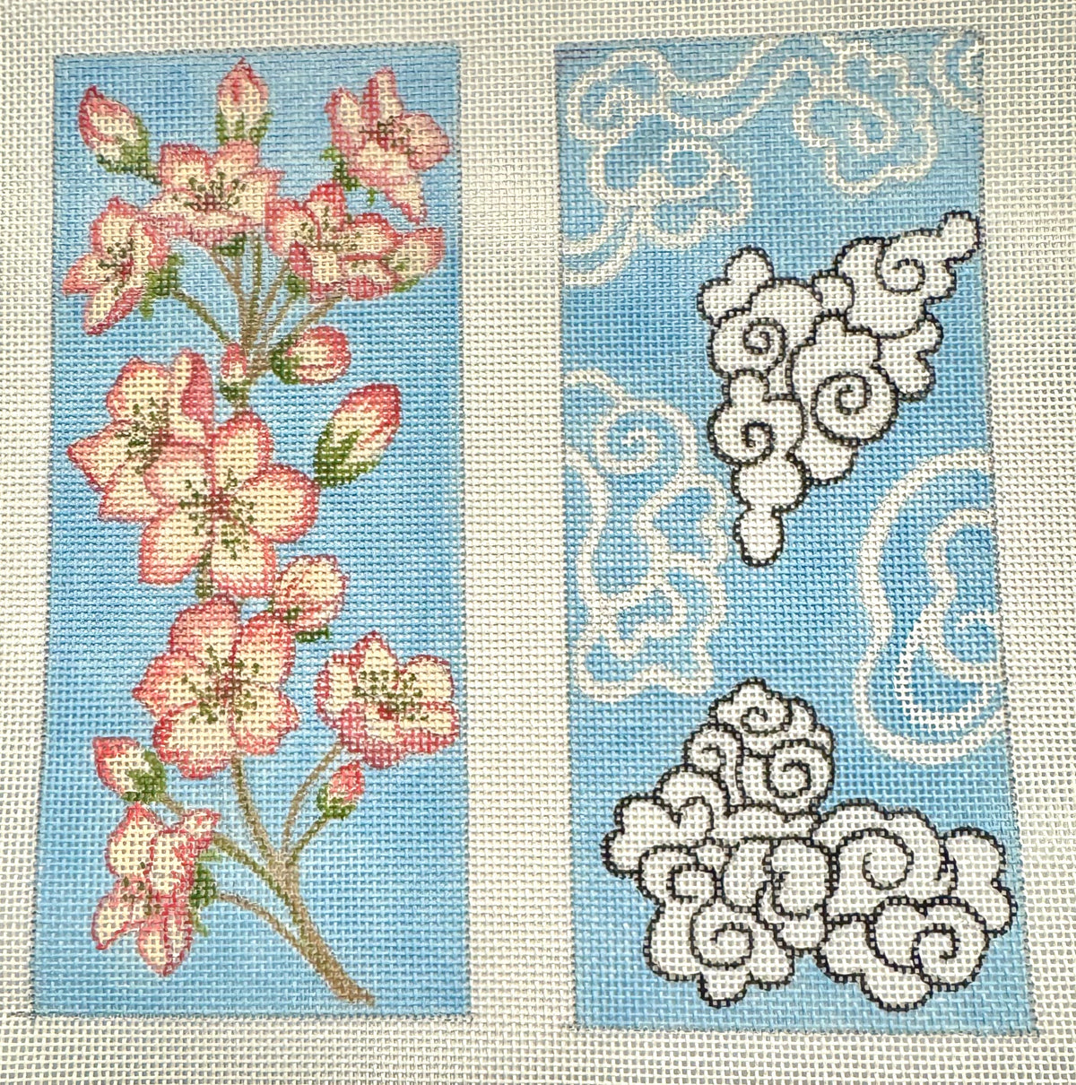 Dogwood Double Eyeglass Case On Blue