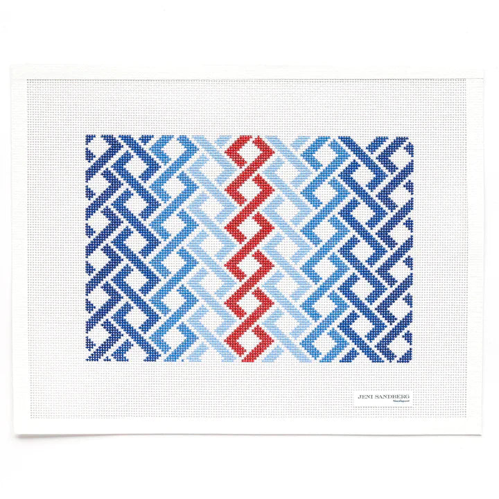 Hicks Braid Clutch Blue Red