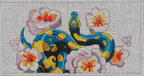 Blue Snake w/ Flowers