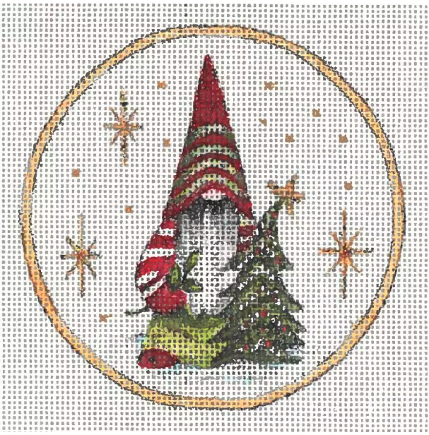 Gnome Ornament Iii 4" Round