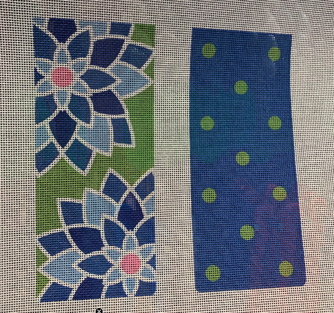 Blue Graphic Flower Eyeglass Case