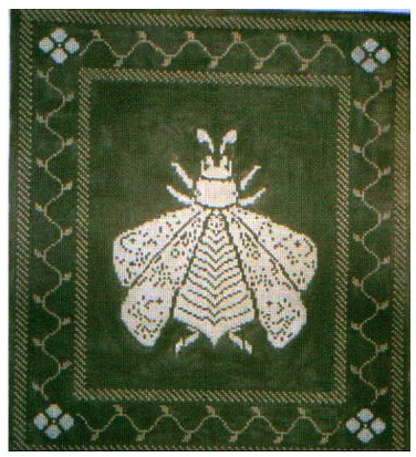 Napoleon's Bee Pillow-Green, Silver & Cream