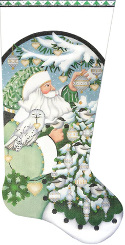 Wintergreen Santa Stocking w/Tree