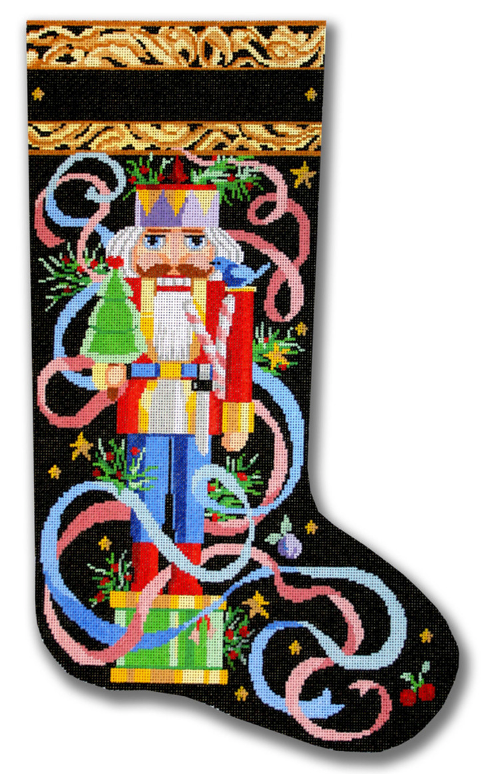 Nutcracker Stocking With Ribbons