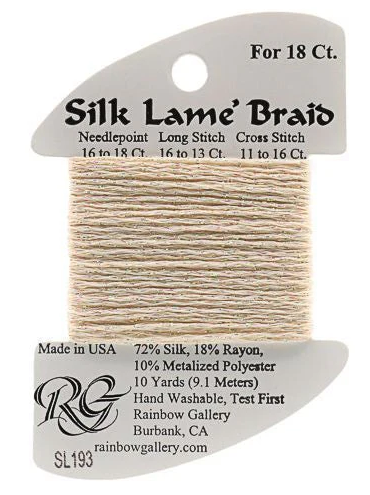 Silk Lame´ Braid 18 | SL193 Crème Brulee – Seaside Needlepoint