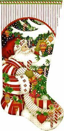 Candy Cane Santa Claus Stocking