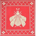 Napoleon's Bee Square Pillow- Coral & Butter