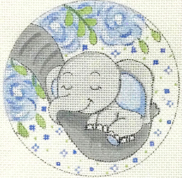 Baby Elephant w/ Flowers - Boy