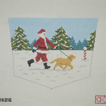 Yellow Lab Dog Walking Santa Cuff