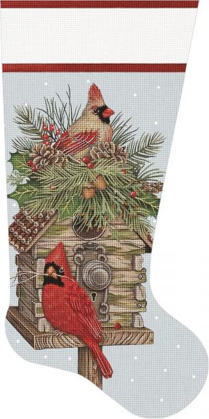 Log Cabin Bird House Stocking