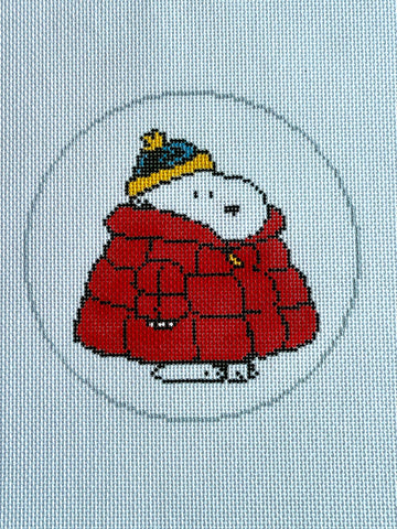 Snoopy in Puffer Coat Round