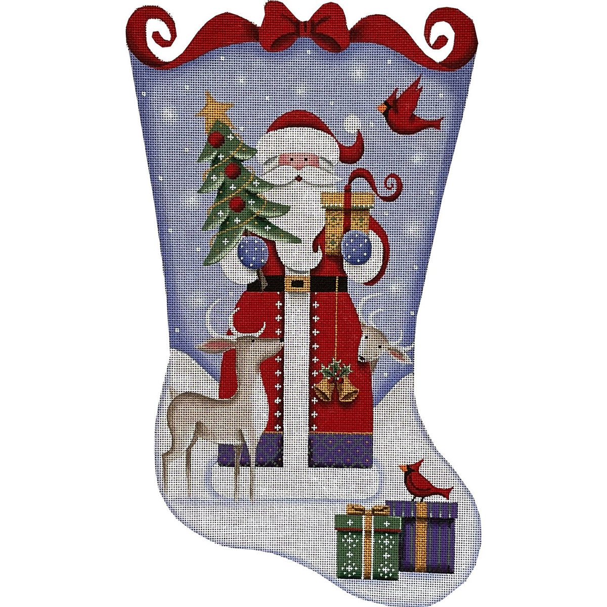 Folksy Santa Stocking
