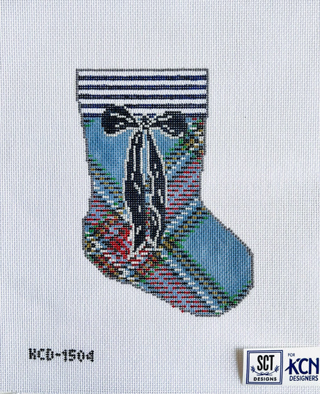 Blue Tartan Mini Sock Canvas