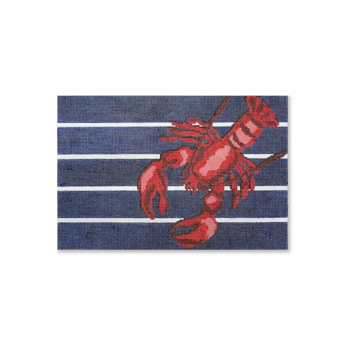 Lobster on Blue/White Stripe