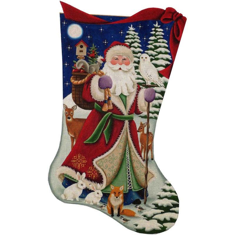 Forest Santa Stocking