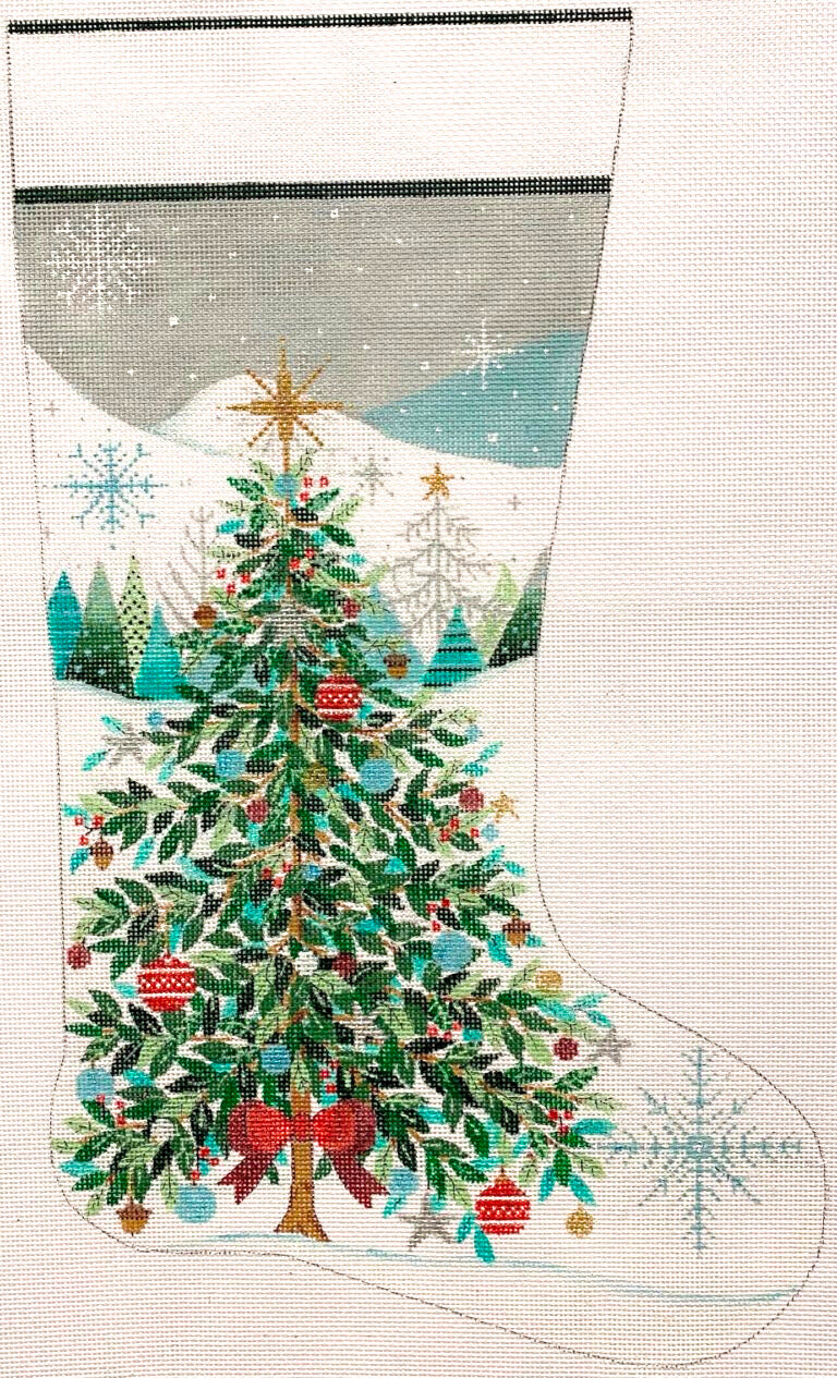 Christmas Tree w/Red Bow Stocking (Trunk Show)