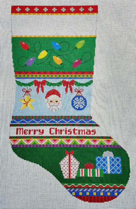 Lights, Ornaments & Presents Bold Stripe Stocking