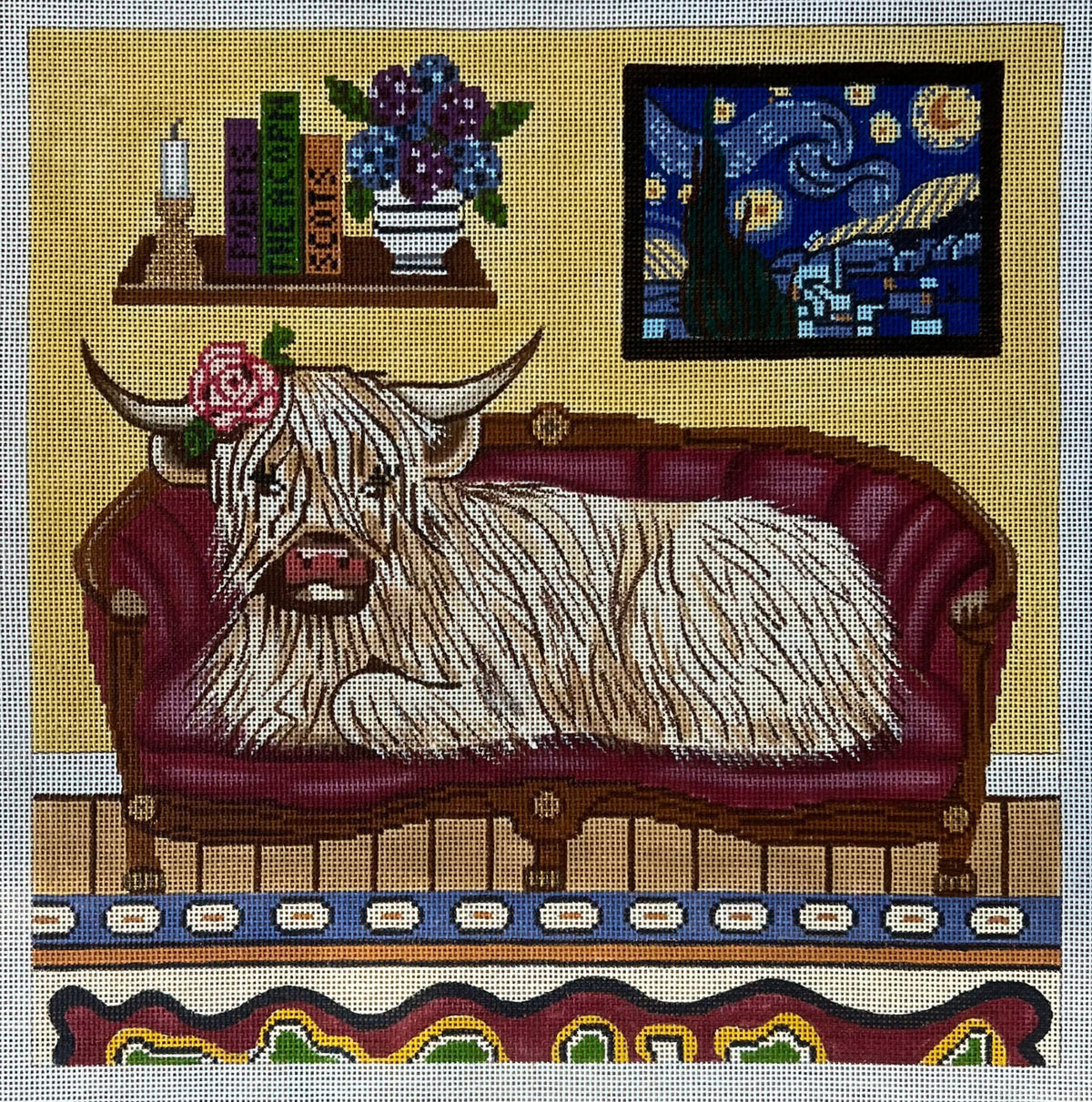 Highland Cattle W/ Starry Night