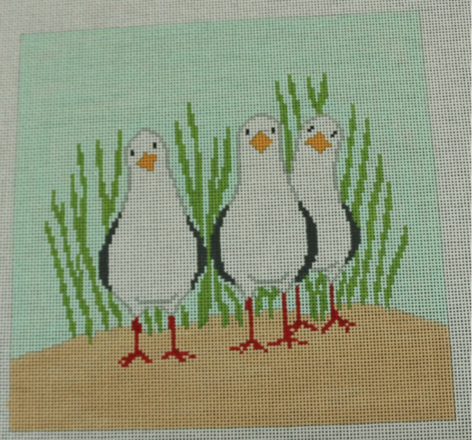 3 Standing Seagulls