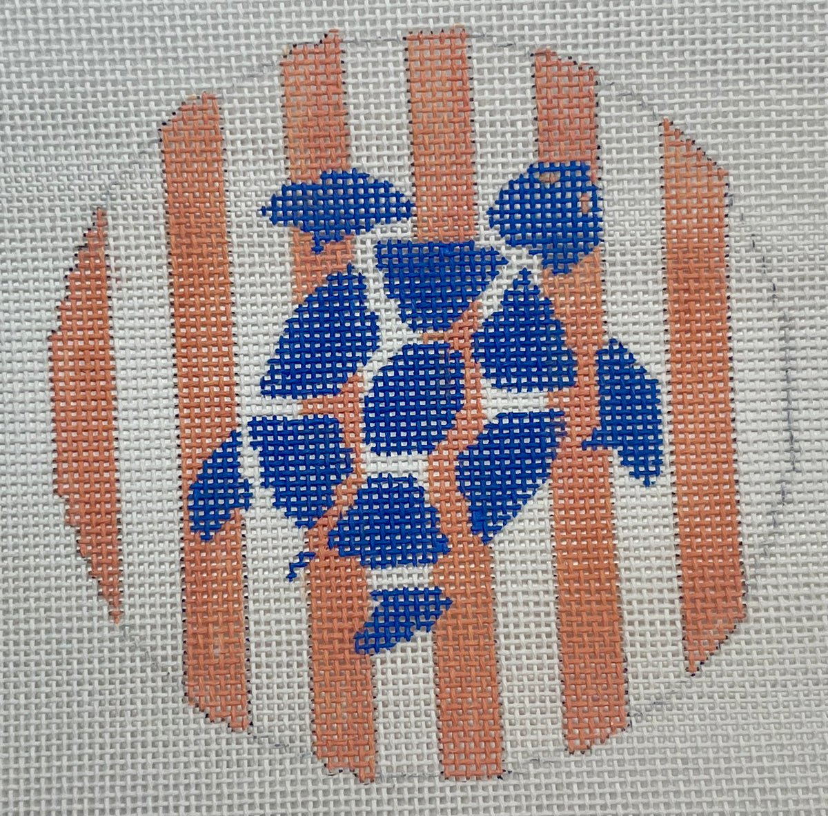 Sea Turtle on Coral Stripes