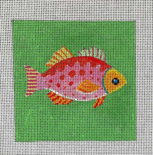Pink Fish on Green