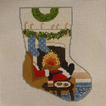 Santa's Nightcap Midsize Stocking Canvas 13 Mesh