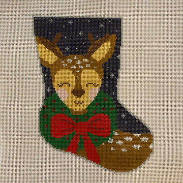 Dasher the Fun Reindeer Midsize Stocking Canvas 13 Mesh