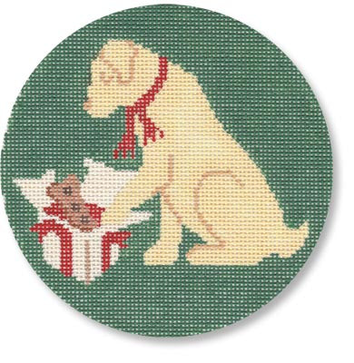 Christmas Morning-Yellow Lab