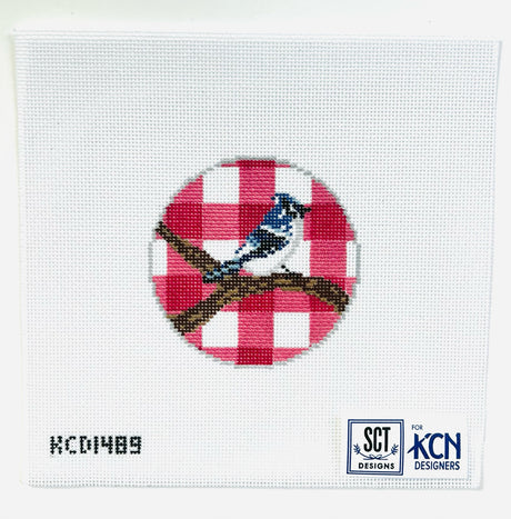 Gingham Round Bluejay