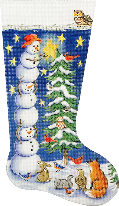 Tree Trimming Snowman Stocking