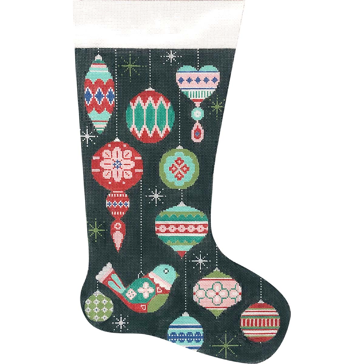Partridge & Ornaments Stocking
