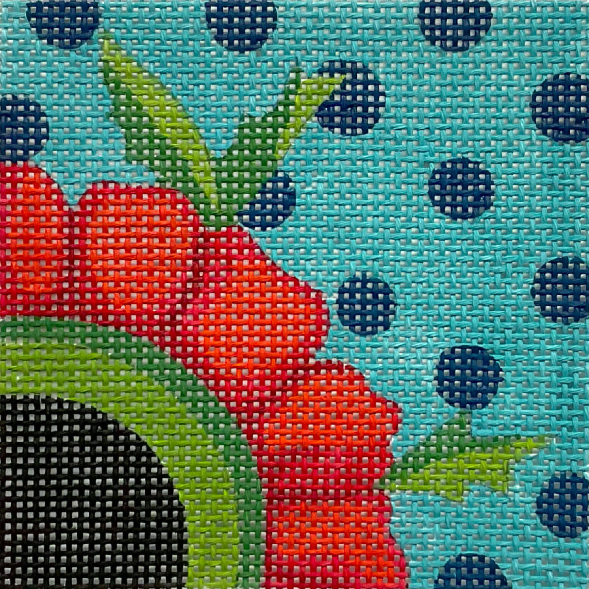 Red Flower on Dots