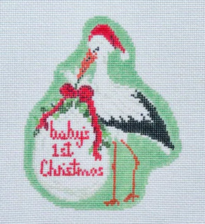Baby's First Christmas with Stork - Green