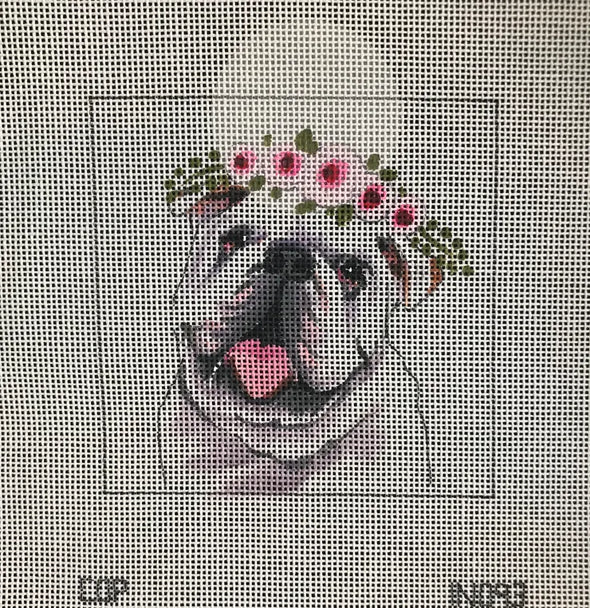 Bulldog w/ Floral Crown
