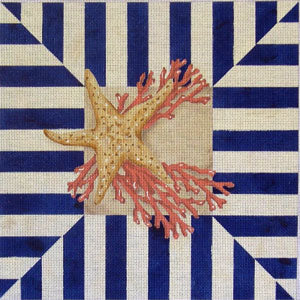 Starfish Coral Sq Stripes