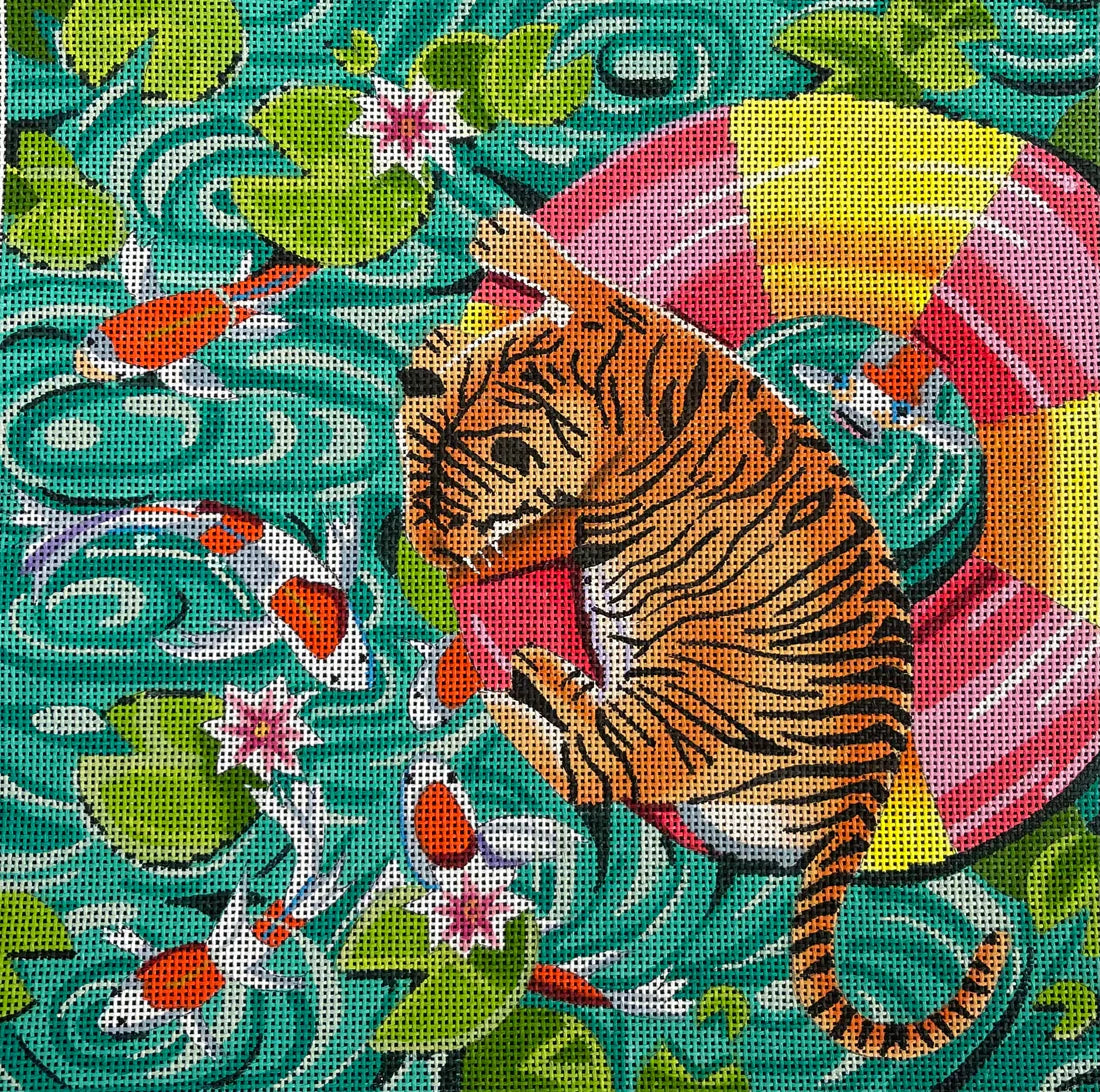 Floating Tiger On Koi Pond Life Of Pi