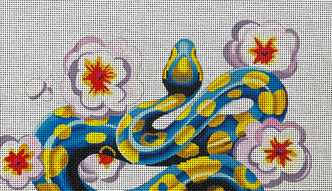 Blue Snake w/ Flowers