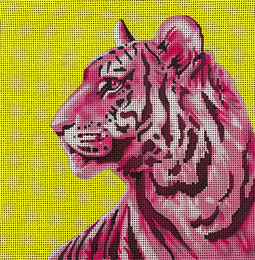 Pink Tiger on Yellow