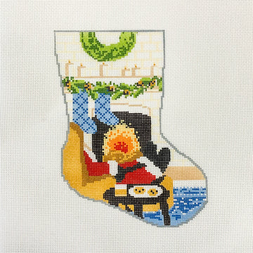 Santa's Nightcap Ornament Sized Stocking Canvas - 18 mesh