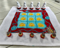 Cat & Mouse Tic Tac Toe Board with Handpainted Pieces
