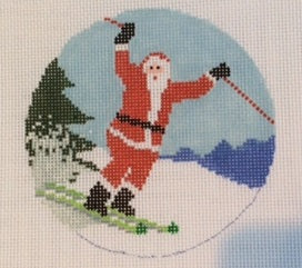 Sporty Santa Skier