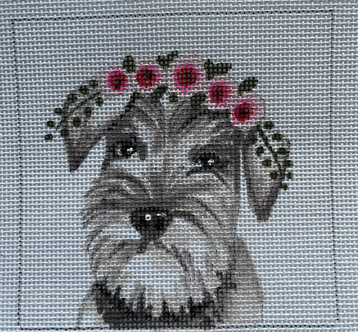 Schnauzer w/ Floral Crown