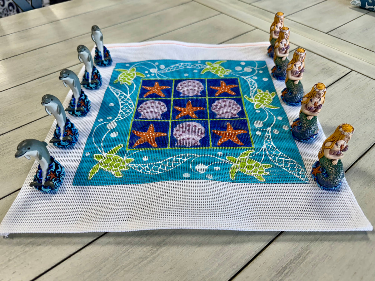 Mermaids & Dolphins Tic Tac Toe Board & Pieces