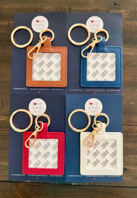 Square Self-Finishing Leather Bag Charms