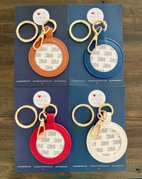 Round Self-Finishing Leather Bag Charms