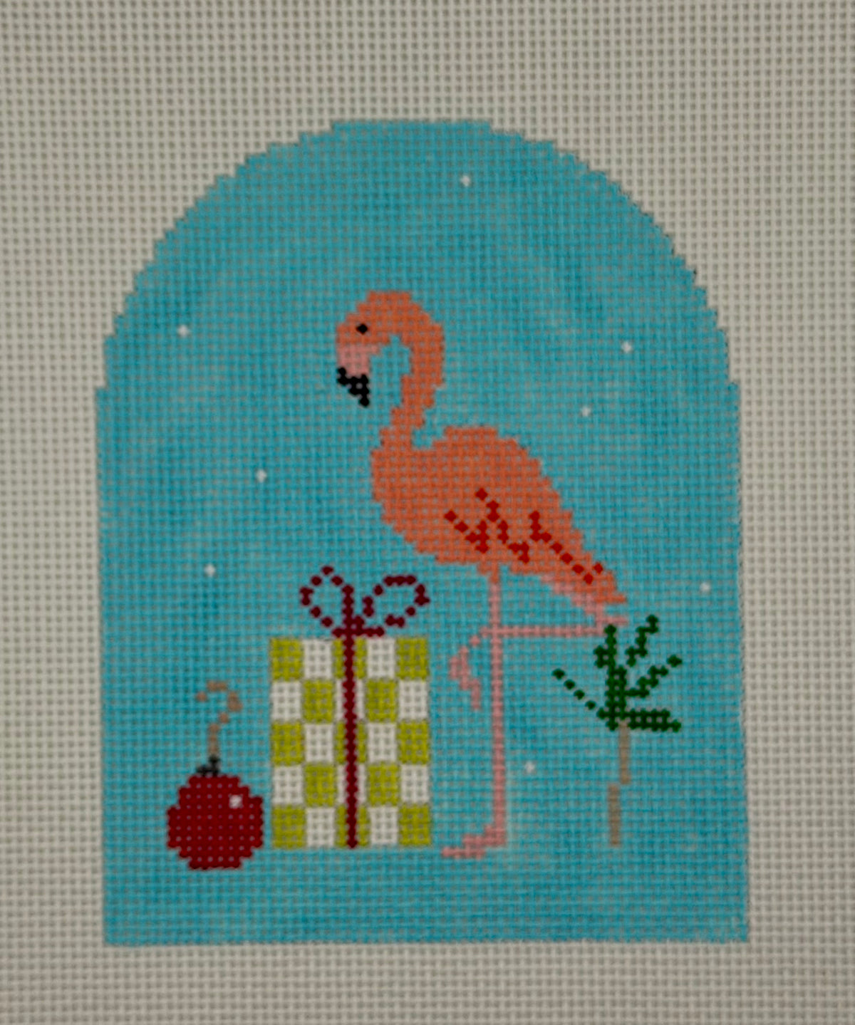 Flamingo with Checked Package