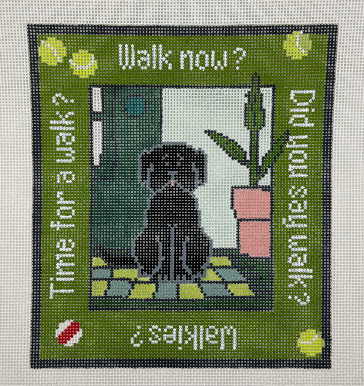 Dog Time for a Walk - Green